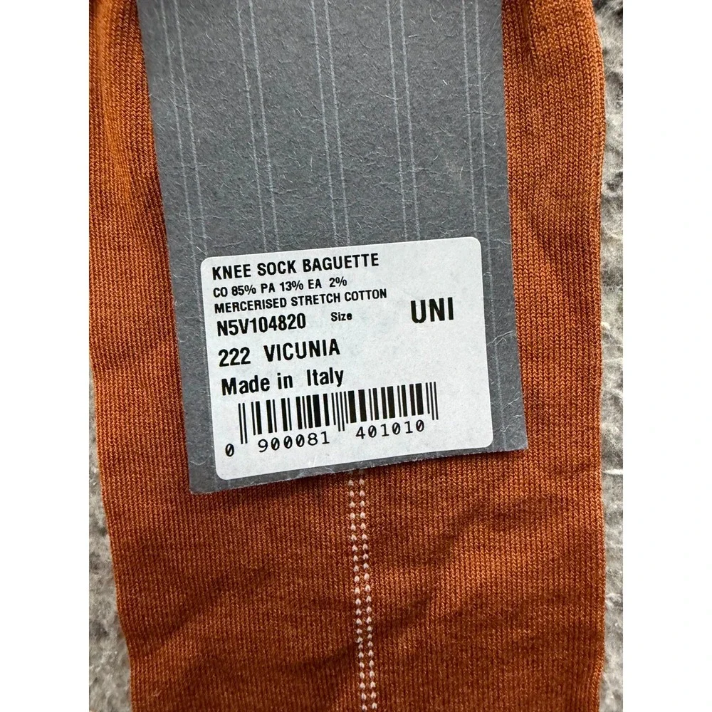 NWT Ermenegildo Zegna Baguette Cotton Knee Socks Vicunia One Size Unisex